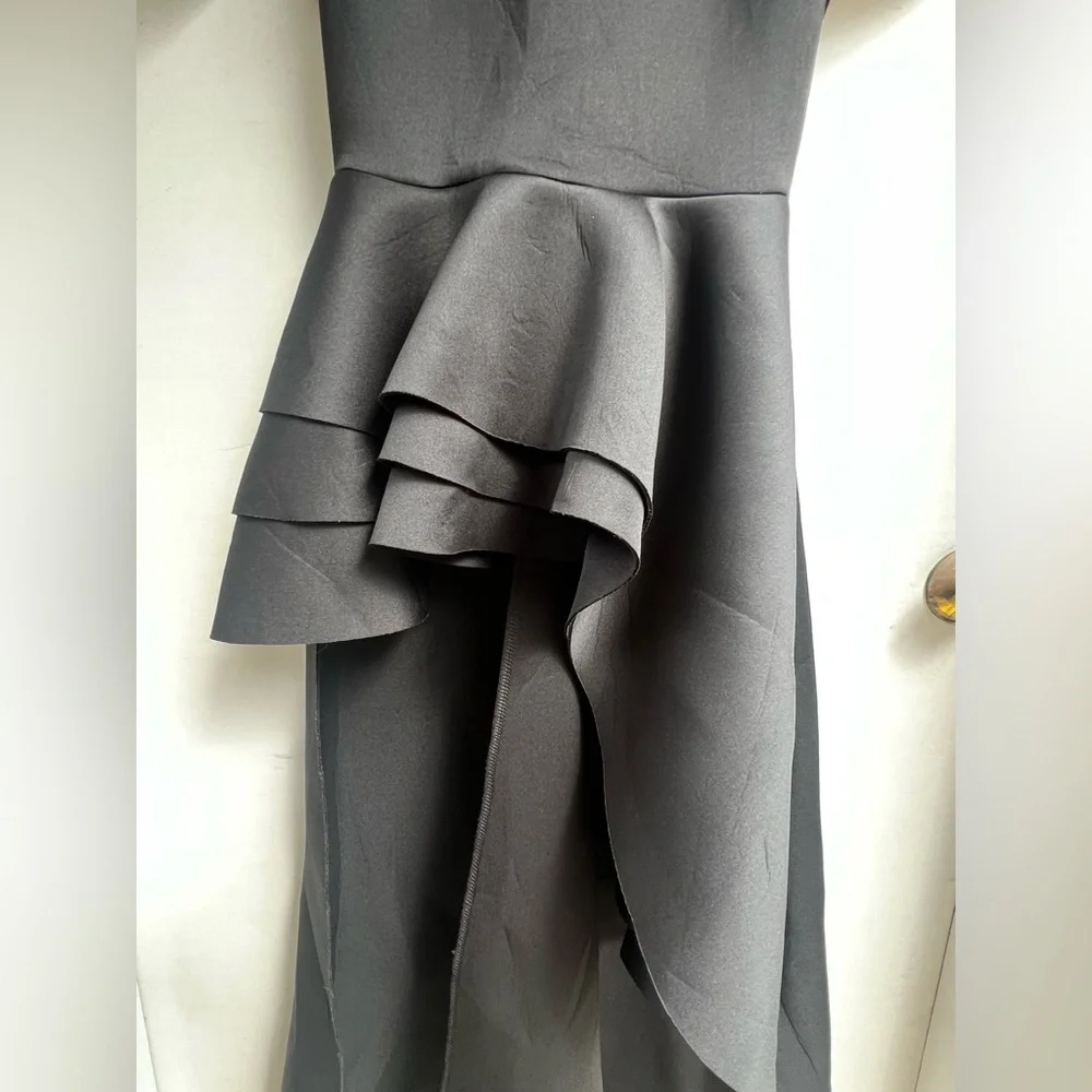 Black High-Low Peplum Dress - Picture 5 of 10